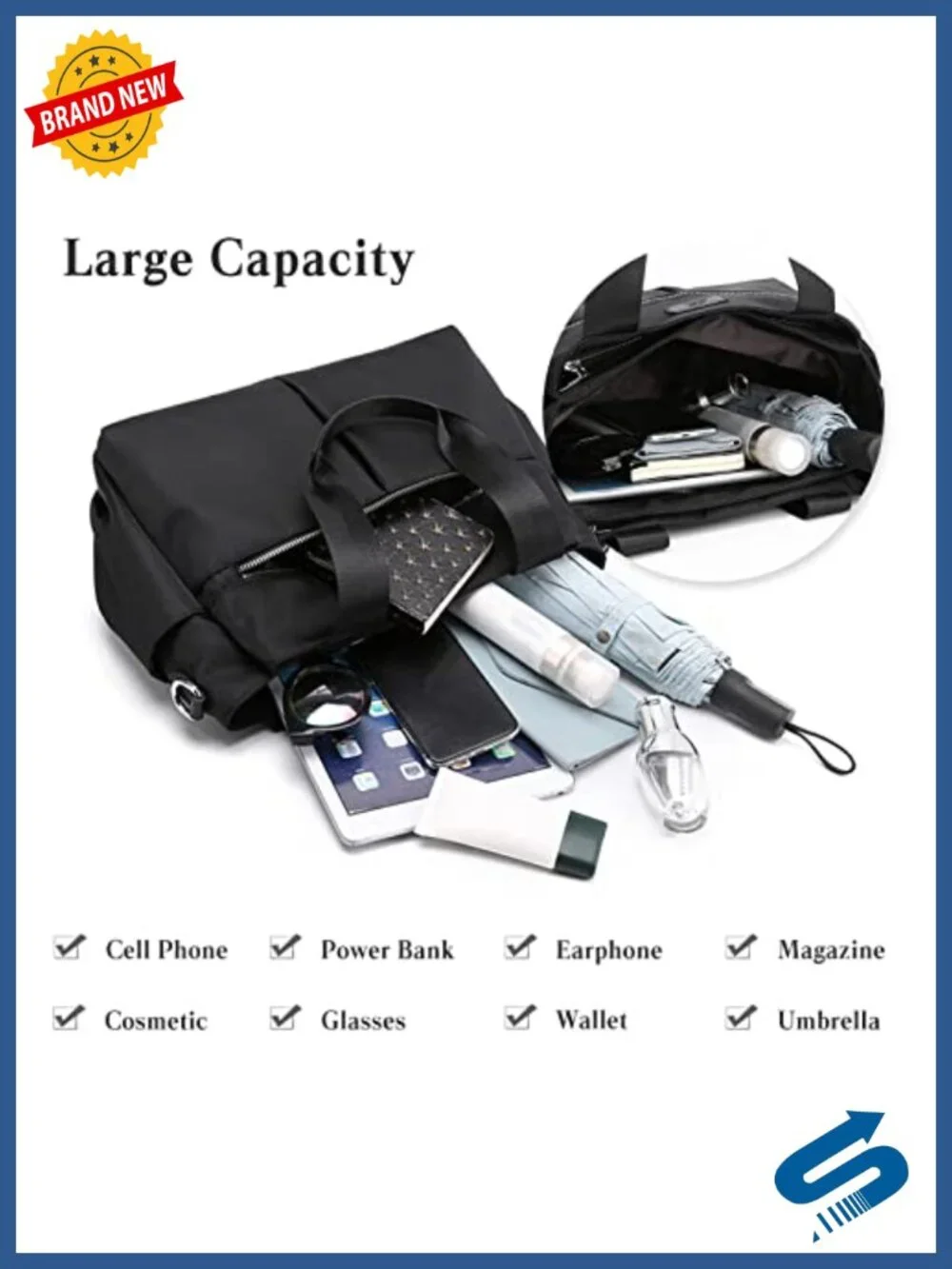 Nylon Multi-pocket Crossbody Bag Tote Travel Work Daily